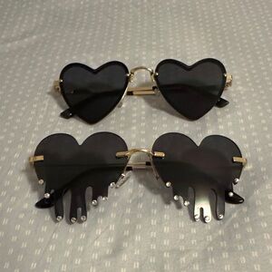 Heart-Shaped Black Sunglasses